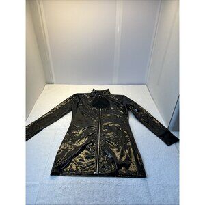 PVC Black Shinny Plastic Vinyl Moto Jacker Punk Rock NWOT See Description SZ M